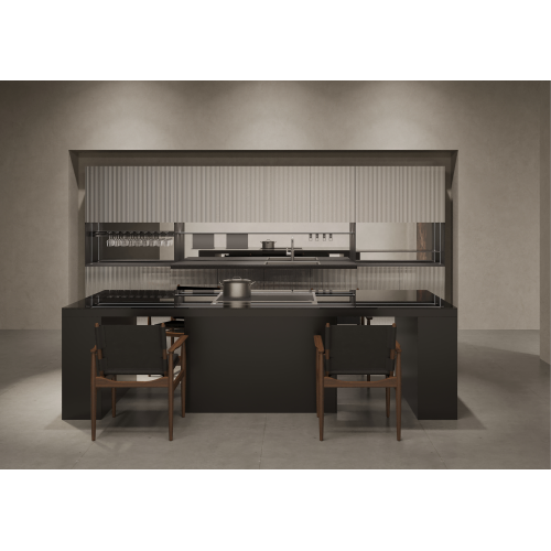 Sistema de cozinha modular profissional com armários altos