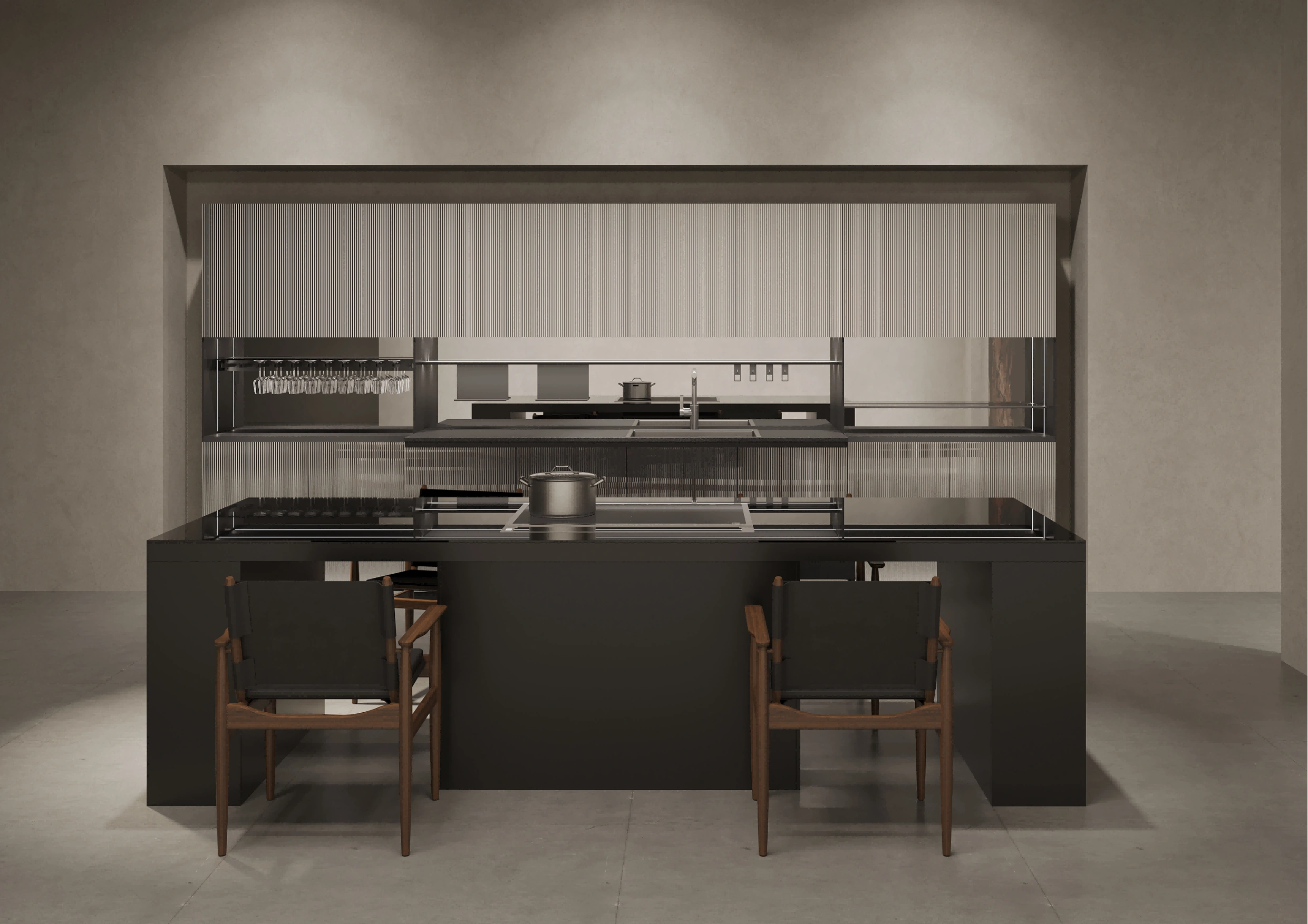 Professional Modular Kitchen System with Tall Cabinets China ...
