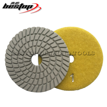 Spiral White Diamond Polishing Pads for Stone - 4 Inch