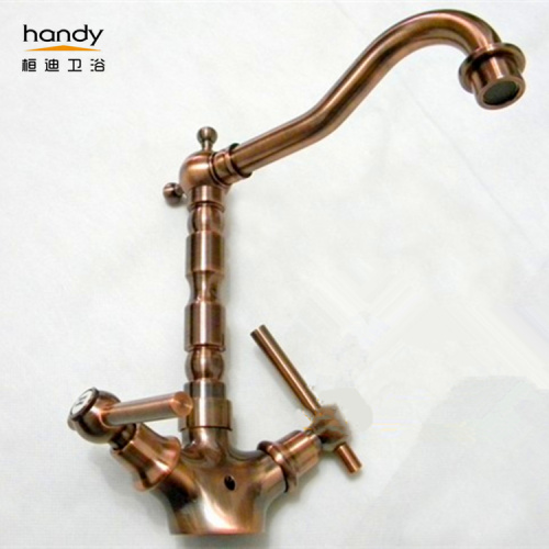 Red bronze two handle kitchen sink mixer taps