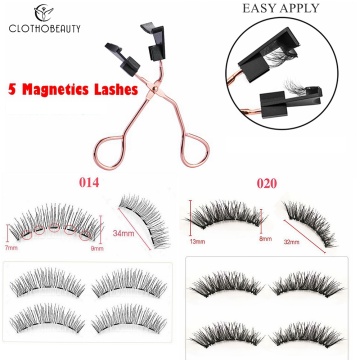Magnetic Eyelashes with 3/4/5 Magnets,Natural Magnetic Lashes with Applicator Set,Faux Cils Magnetique,Pestañas Magneticas