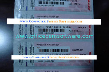 Computer Coa License For Windows 7 Pro Sea Hp Pink With Original Oem Product Key Sticker