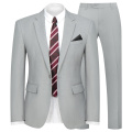 WYWK 2 Piece Men's Suit Wedding Party-Light Gray-2XL