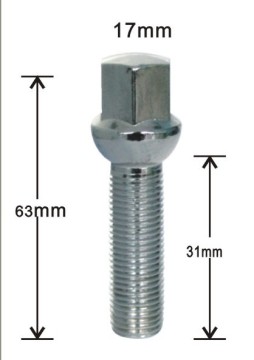 17mm hex heat treated ball seat auto wheel lug bolts