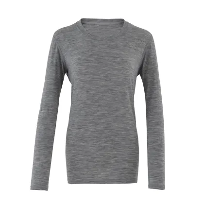 Women's Long Sleeve Merino Wool Crew Neck Base Layer Shirt 100%