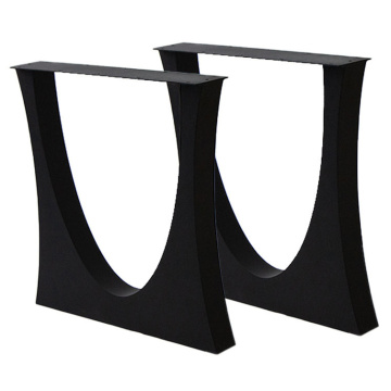 أرجل طاولة معدنية سوداء بيضاوية مصنوعة يدويًا