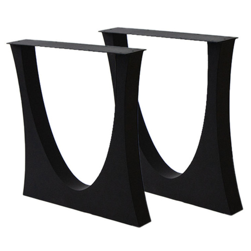 أرجل طاولة معدنية سوداء بيضاوية مصنوعة يدويًا