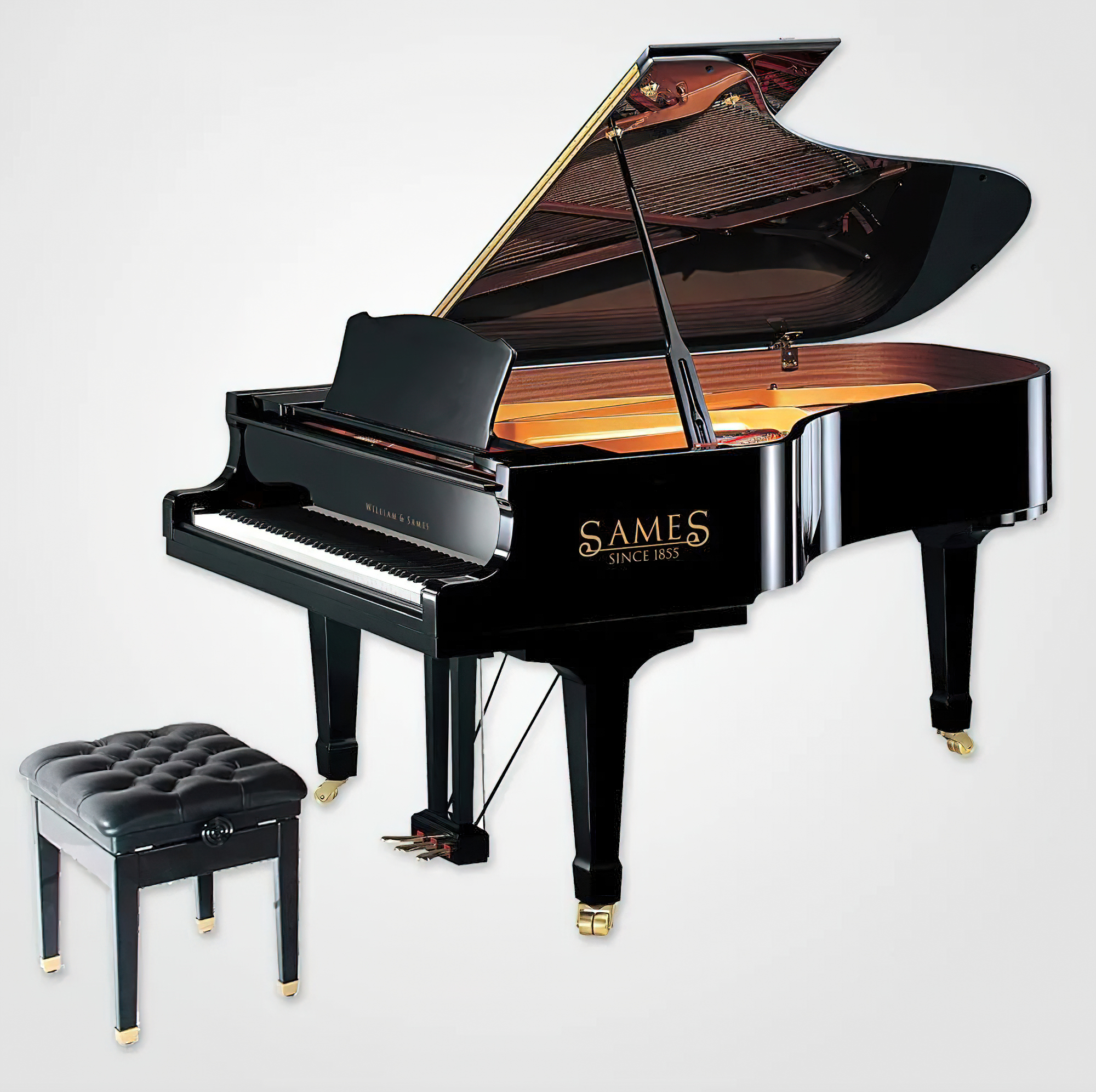 William Sames S230 Grand Piano Black Polished/White Polished/Walnut Matte 230cm Acoustic Piano