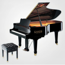 William Sames S230 Grand Pianino juodas poliruotas/baltas poliruotas/graikinio riešuto matinis 230 cm akustinis fortepijonas