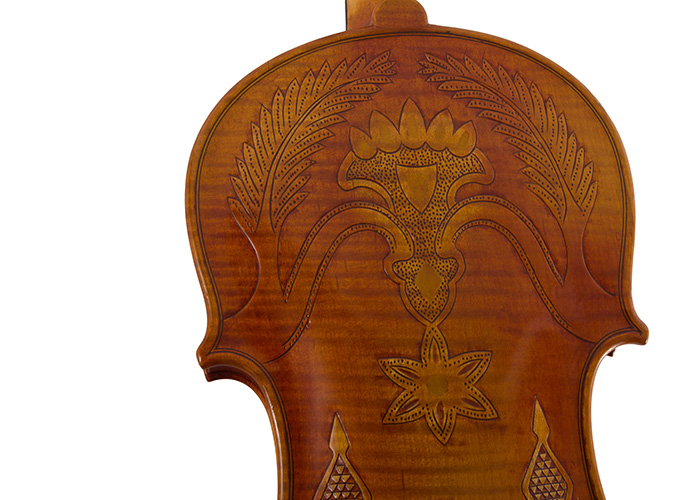 Hand Carving Castle Pattern Violin