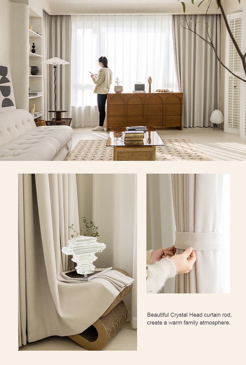 Crystal glass curtain rod