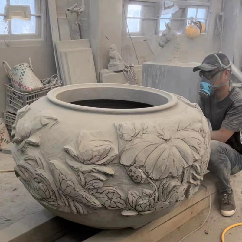 Stone Fish Bowl Flowerpot