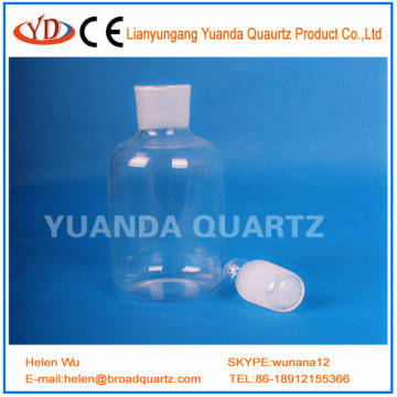 Quartz reagent bottle with cap for laboratory