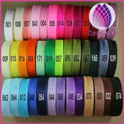 Ribbon,Sheer Organza ,mixed colors, 1inch wide,Bow Material.