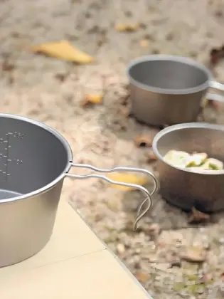 Portable Foldable Camping Pure Titanium Snow Pull Bowl