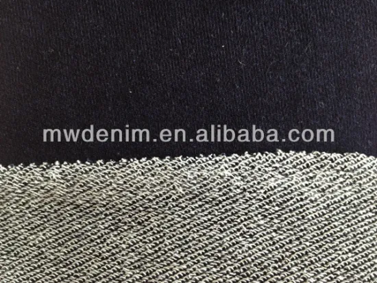 100% fleece knitted denim fabric china jeans textile