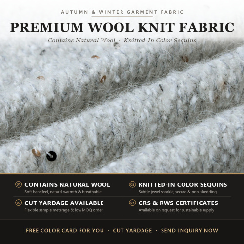 Vải Tweed phủ vải pha trộn với sequin đính cườm