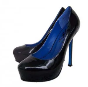 Yves Saint Laurent Patent Leather Platform Pumps Blac