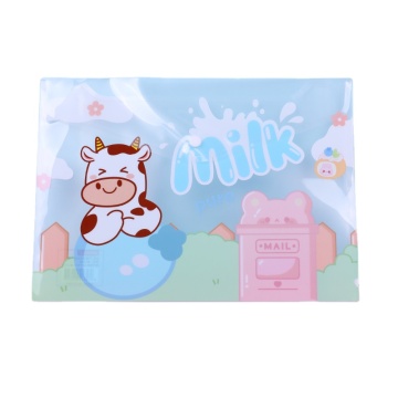WEIBO Custom Plastic Envelope File Folder - Kawaii Cartoon PP Plastic Document Bag with Pocket