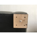 Double solid color leather sofa