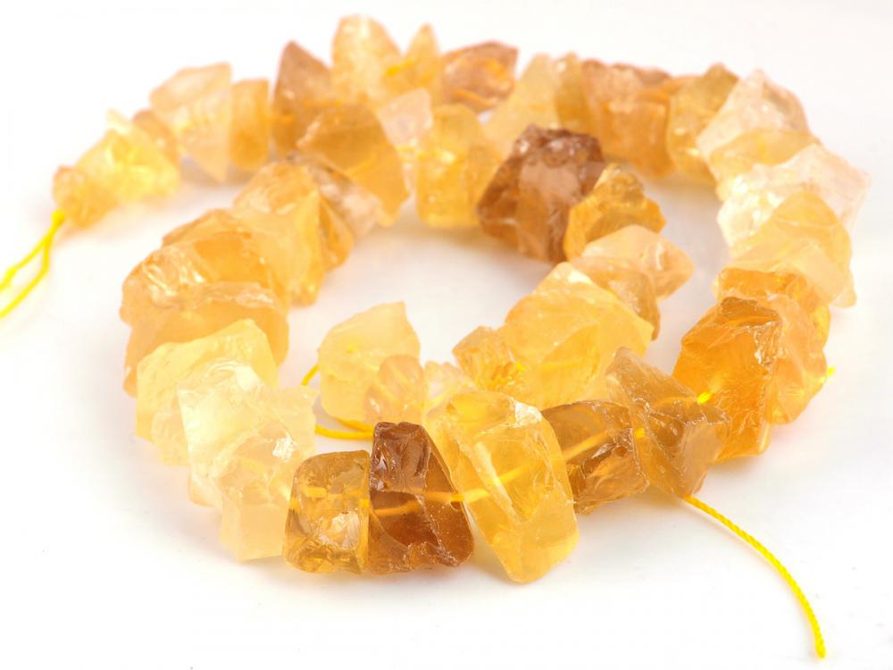 Perles brutes naturelles de citrine brute, non polies