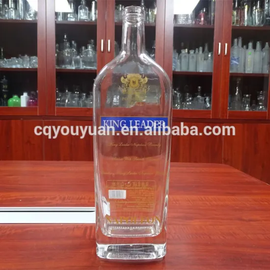 Transparent Square Big Bottle Liquor Wine Glass Bottle 1500ML