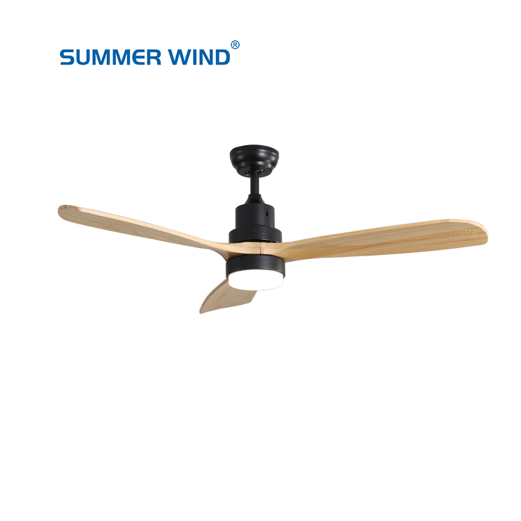 Indoor decorative ceiling fan with light wooden black