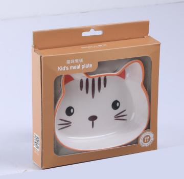 durable melamine plastic kids serving bowl cat shaped
