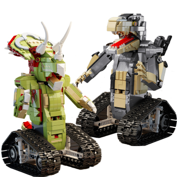 Panlos Dinosaur Series 615006 & 615007: Interactive Two-Change Remote Control Toy Cars - A Unique MOC DIY Puzzle Assembling Blocks for Kids