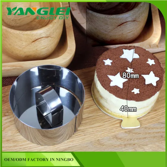 New Mousse Mold W/ Lid Round Stainless Steel Cake Ring Bakeware Tools Cupcake