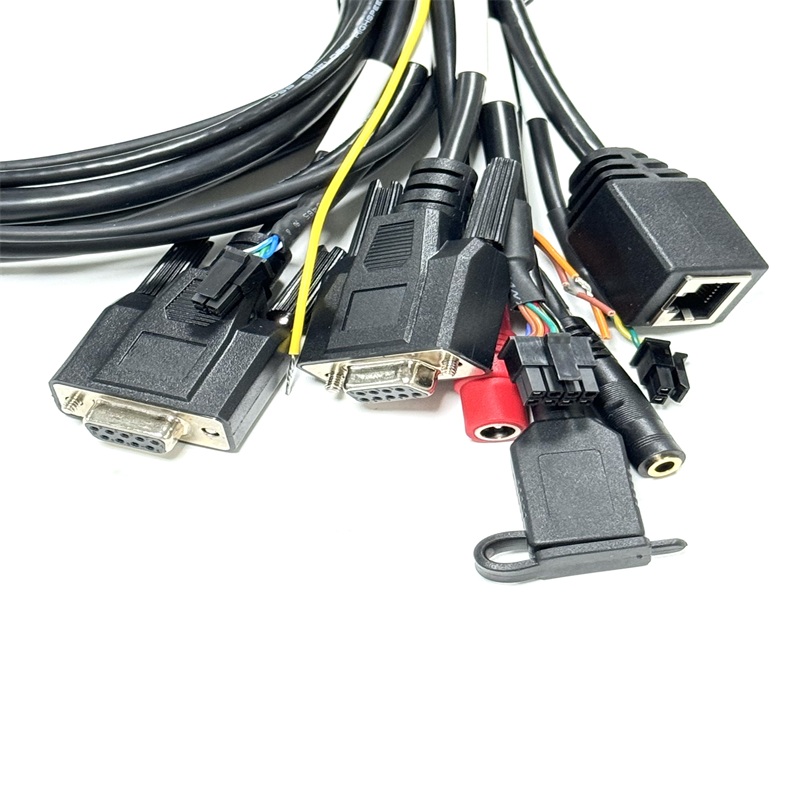 Multi Interface OBDII to RJ45/USB/DB9P Automotive Diagnostic Harness 1500mm