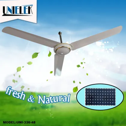 Solar use light weight ceiling fan 12V ceiling fan 48 inch remote control ceiling fan