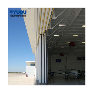 Hangarlar ve uçaklar için diken motorlu büyük katlanır metal kapı kapıları