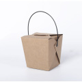 Simple Design Handle Kraft Paper Portable Lunch Box