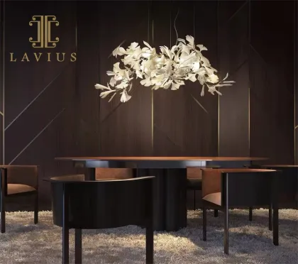 Ginkgo Biloba Leaf Ceramics Hotel Wholesale Chandelier