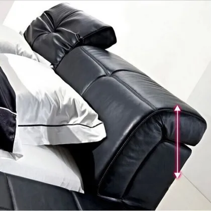 Bedroom Furniture Modern Leather Bed, latest leather round bed design, hotel bed P606