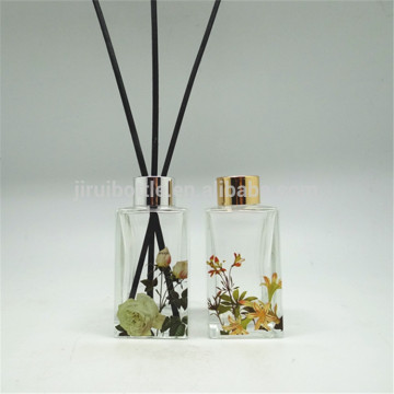 115ml glass perfume / diffuser bottles with decal flowers with screw neck