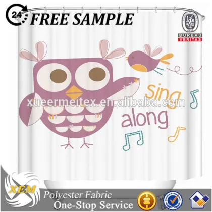 Shower Curtain printed hookless shower curtain