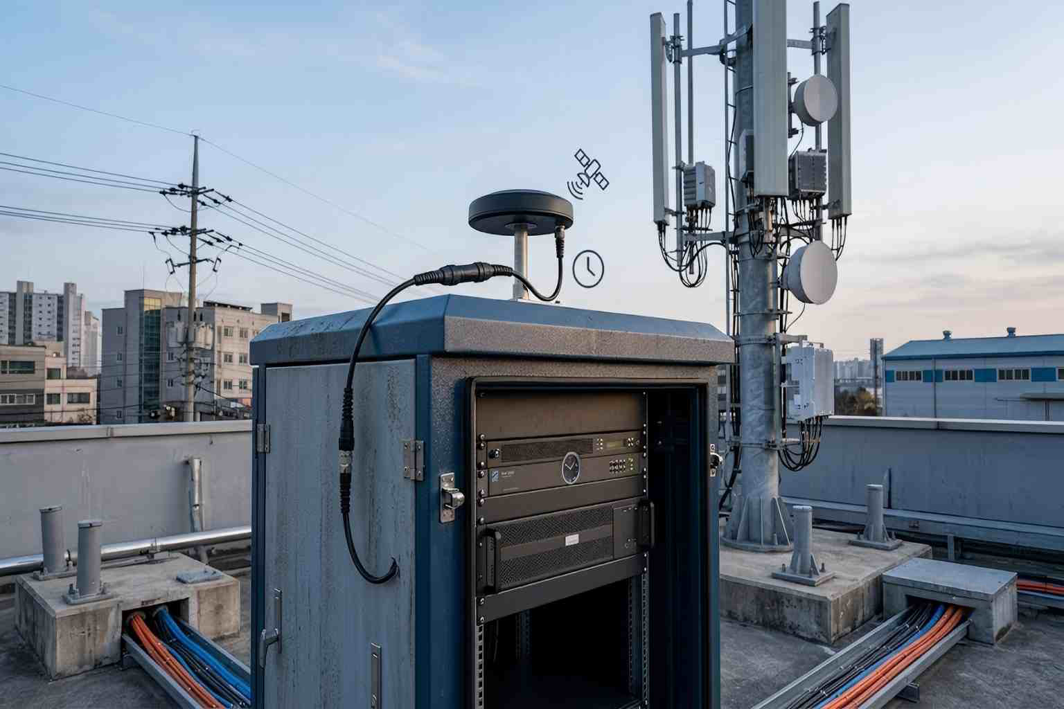 Outdoor GNSS antenna for telecom communication cabinet