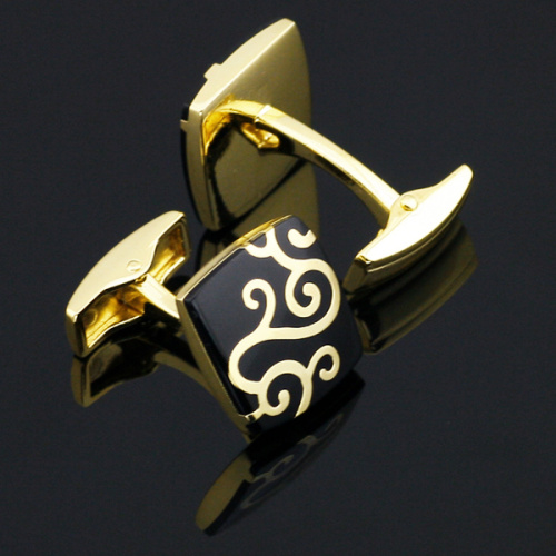 Fermacravatta in metallo di alta qualità personalizzato nero oro