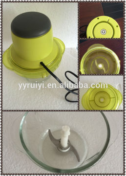 1liter glass bowl stainless steel blade chopper