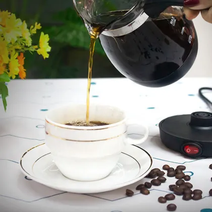 Cordless Electric 600W Borosilicate Glass Turkish Coffee Maker Pour Over Coffee Pot
