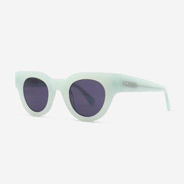 Round D-shaped Acetate Female Sunglasses
