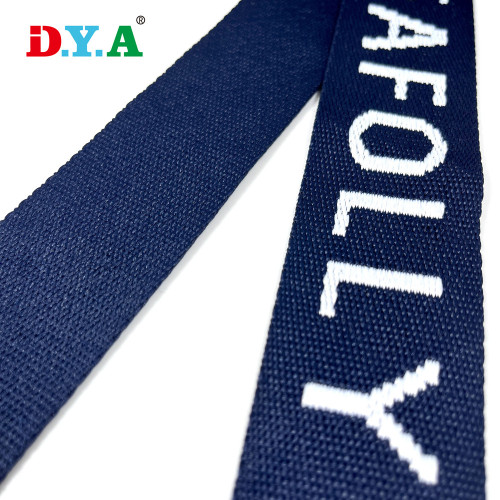 Fashion personalized brand logo jacquard polyester webbing