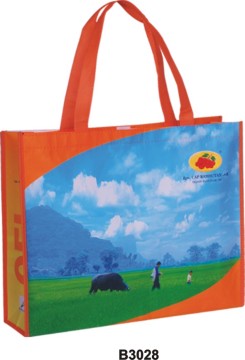 Colorful Logo Non-woven Shopping Bag With Opp Lamination