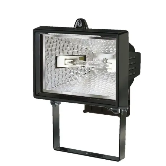 IP44 150W Black Aluminium Outdoor Security Square Halogen Floodlight