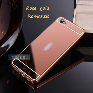 Electroplate pc mirror metal bumper cover case for vivo y15 / xshot metal bumper back cover