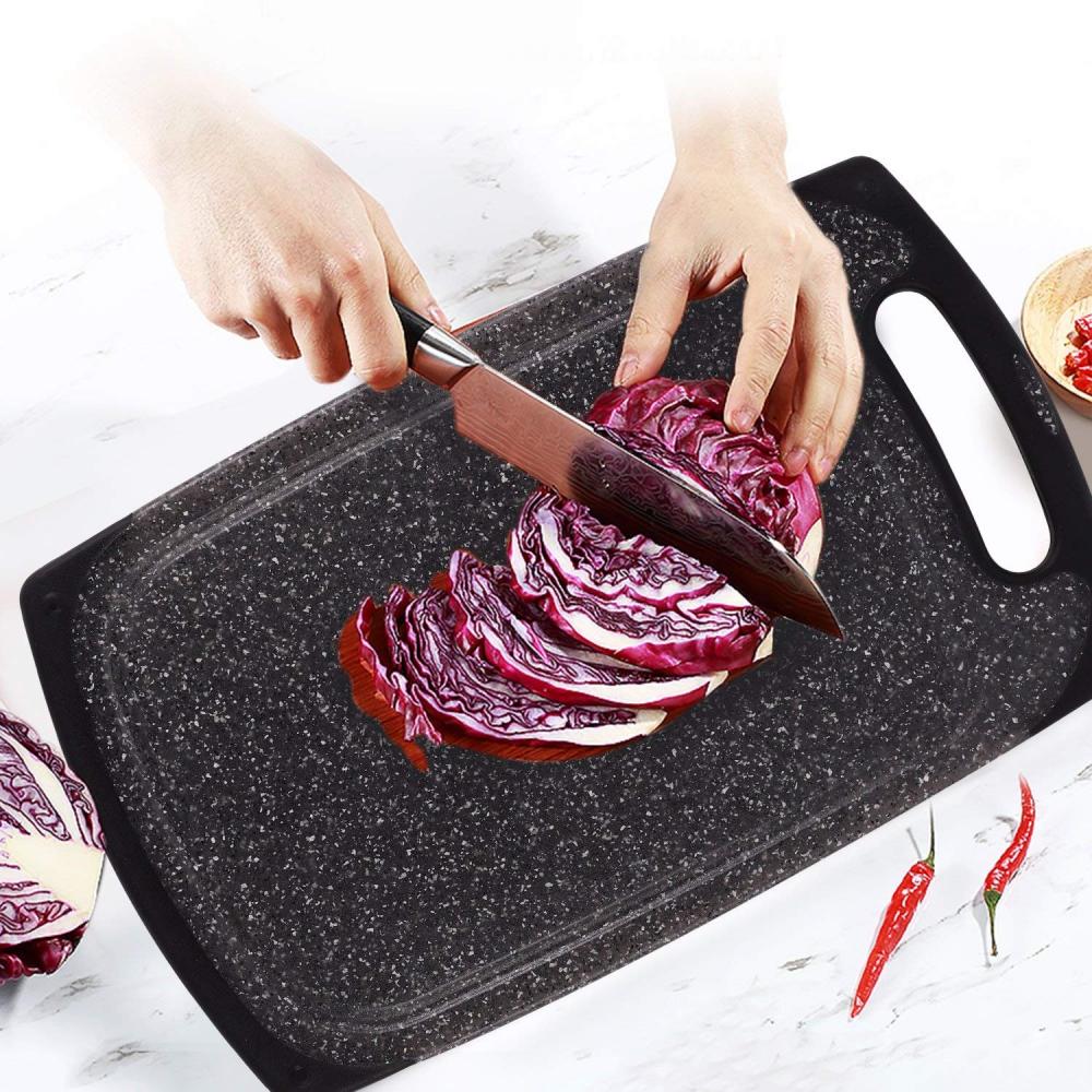 3PCS Plastic Non Slip Kitchen Chopping Board Set