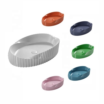 Moderne Oval Matte Finish Badezimmer Arbeitsplatte Waschbecken