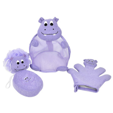 Wholesale Hot 3-Piece Customized Cartoon Body Bath Gift Set: Including Spa Gloves, Sponges for Kids' Exfoliating & Cleansing